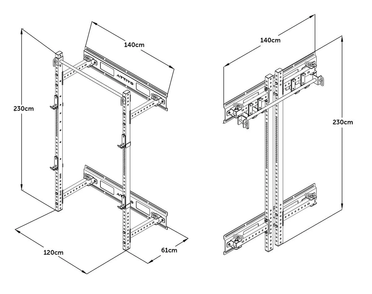 ATTIVO Folding Wall Mount Power Rack - Image 7