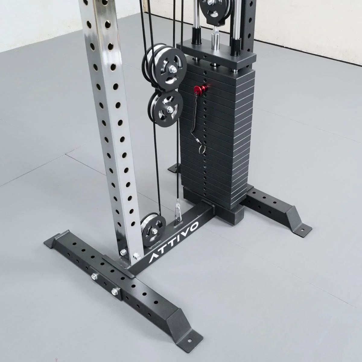 ATTIVO L4 Pro Series Wall Mount Cable Tower With Weight Stack - Aluminium Pulley Wheels - Image 4