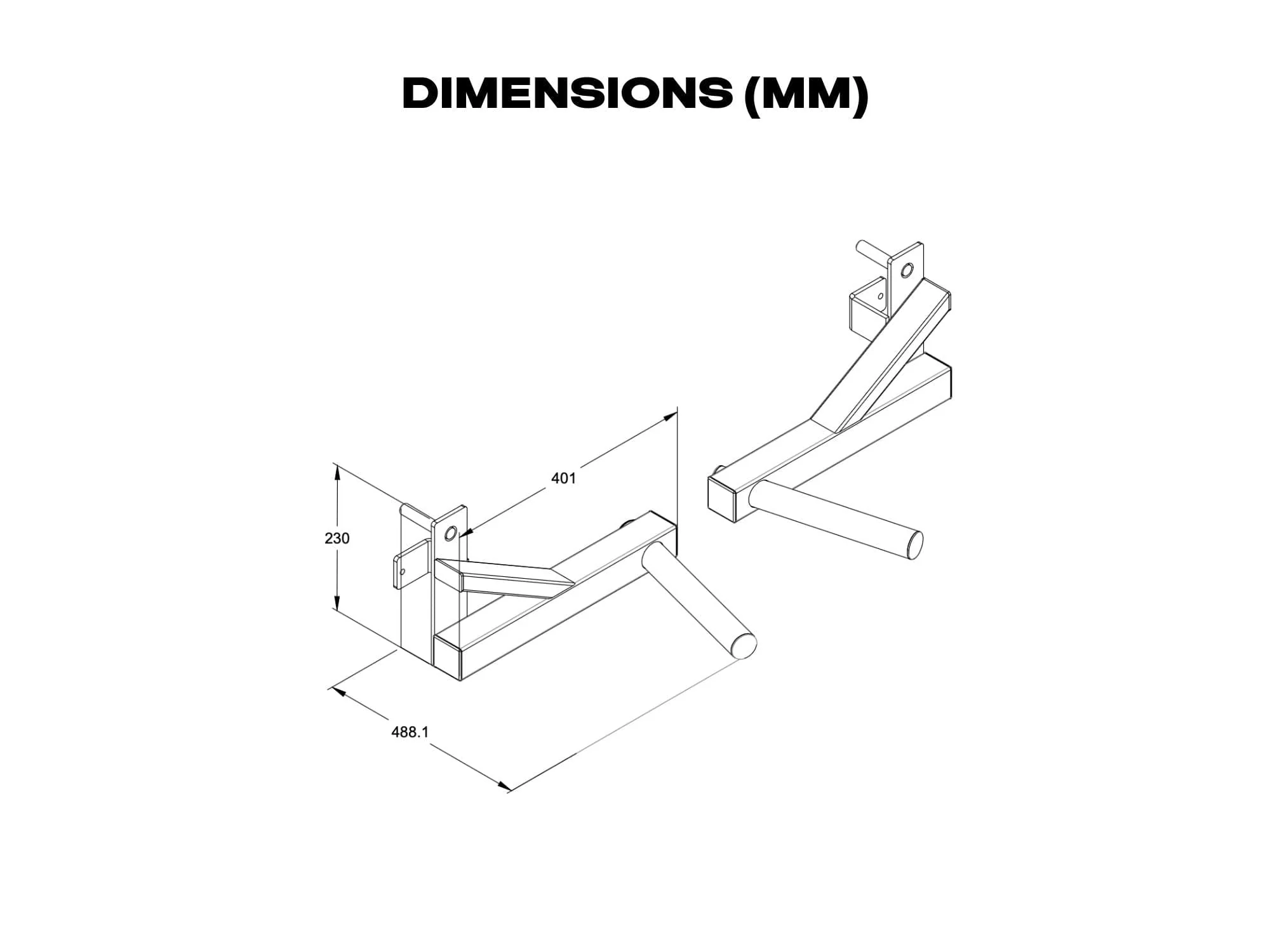 Dip Bars for 60x60mm Uprights 5/8inch Holes - Image 3