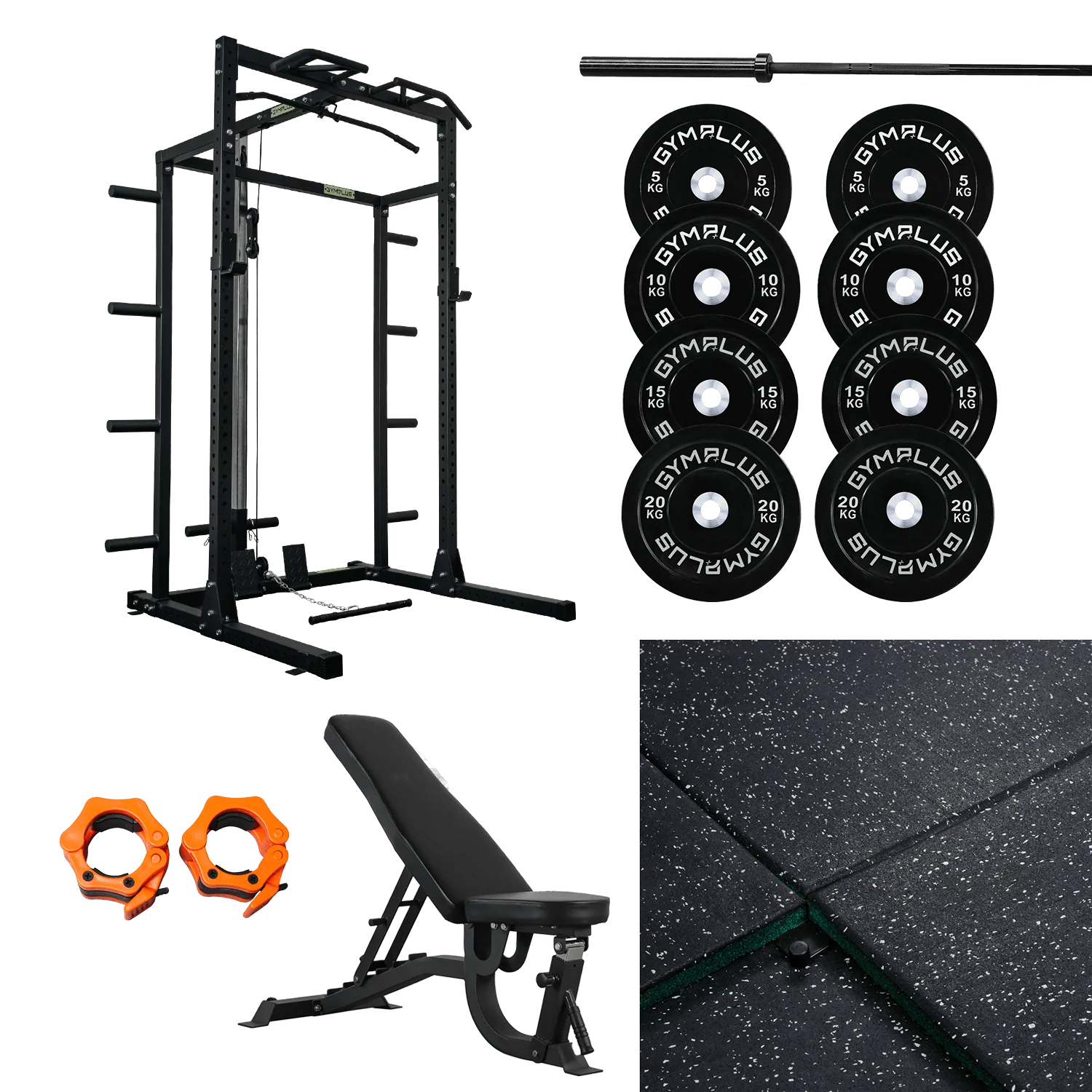 Half Power Rack Garage Gym Package - Complete Setup