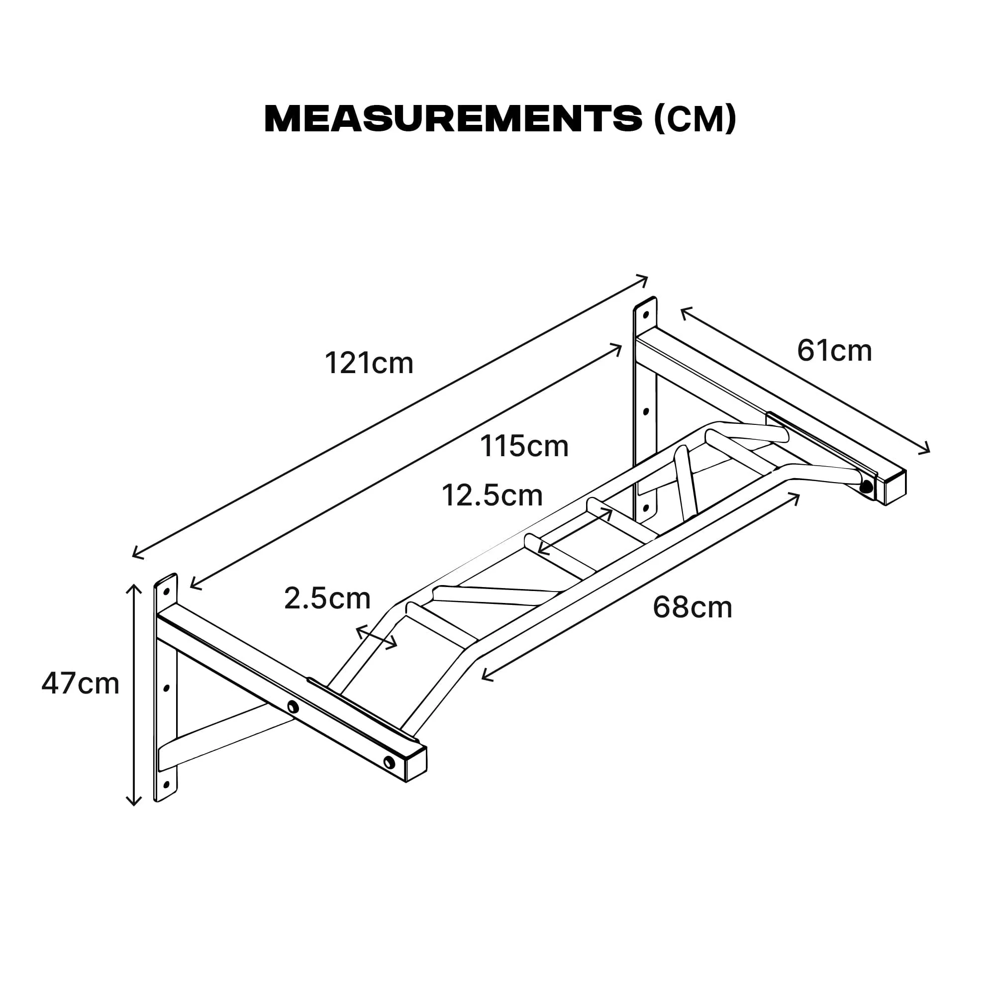 Multi-Grip Wall Mounted Pull Up Bar - Image 6