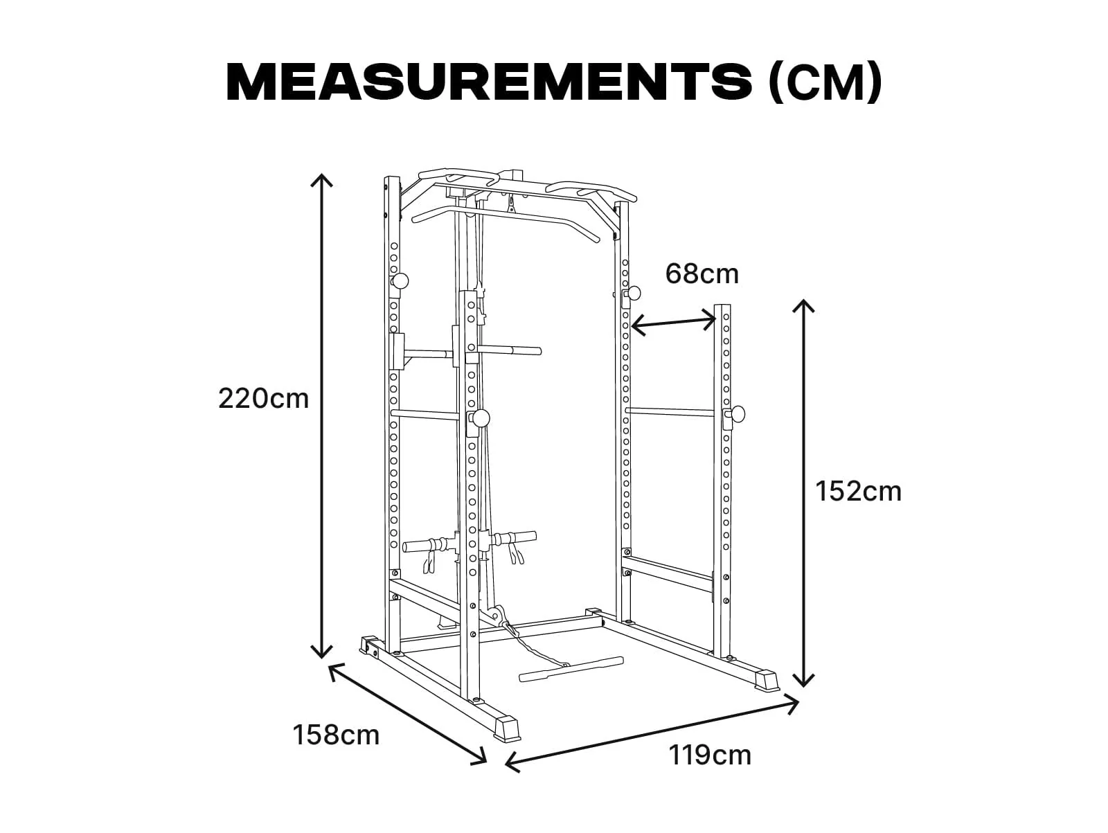 L2 Half Power Rack with Lat Pulldown System Option - Image 14