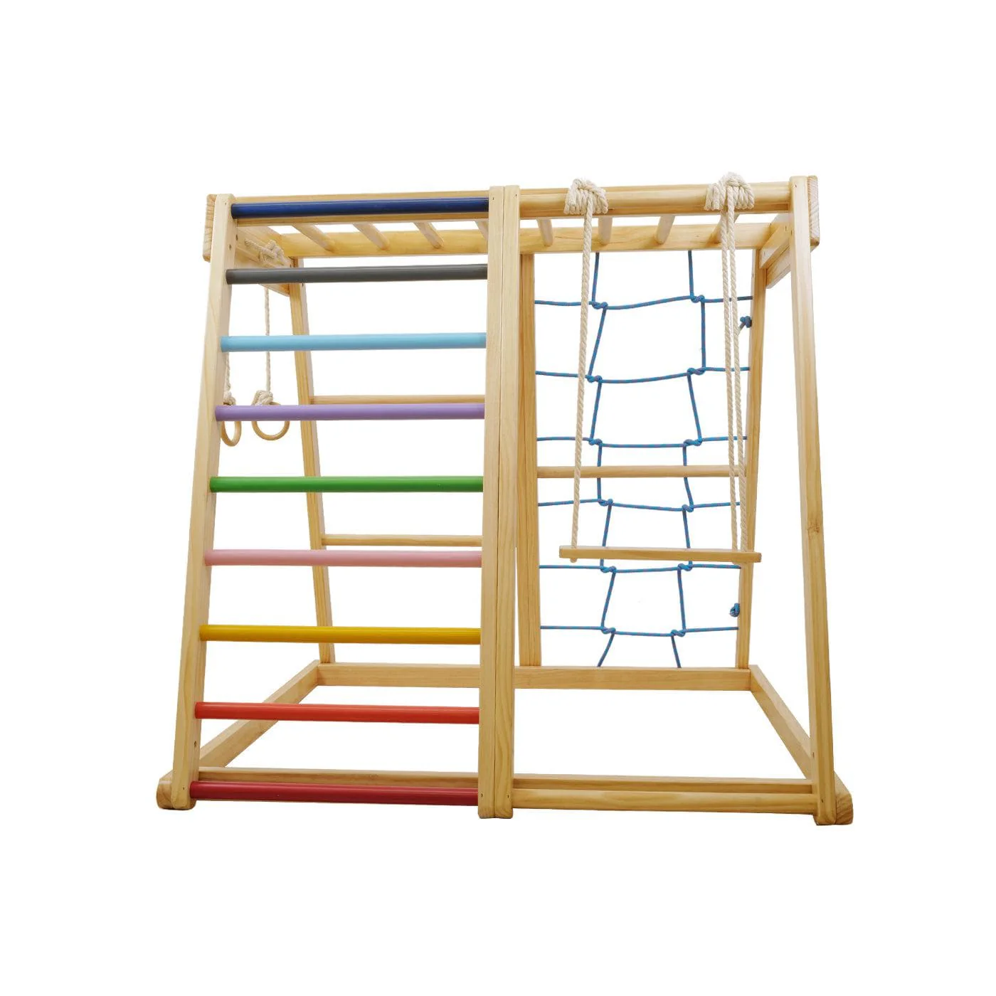 MEMAX Indoor Wooden Play Gym with Slide, Swing & Climber - Image 4
