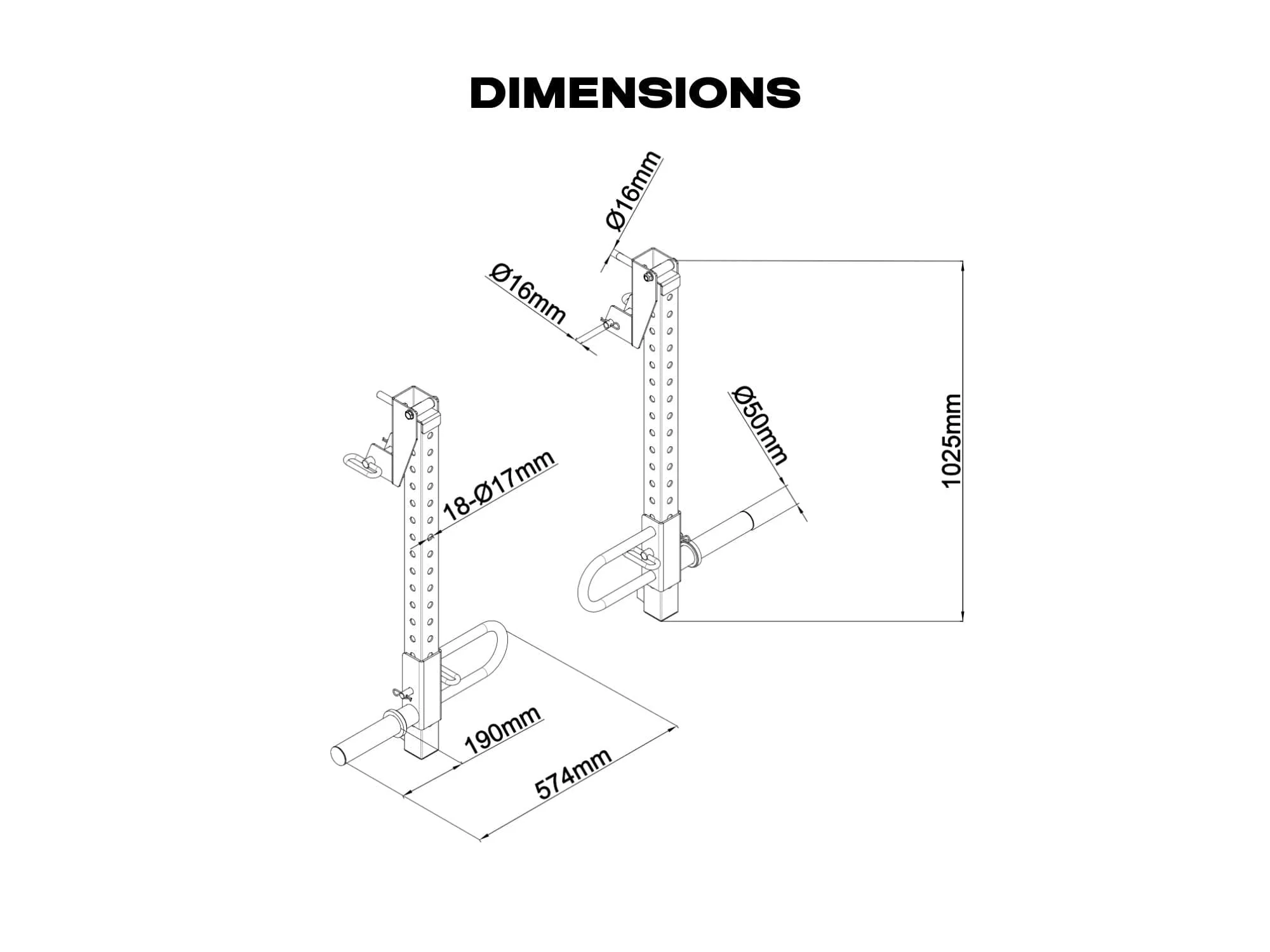 Jammer Arms for 60mm Power Racks 5/8inch Holes - Image 5
