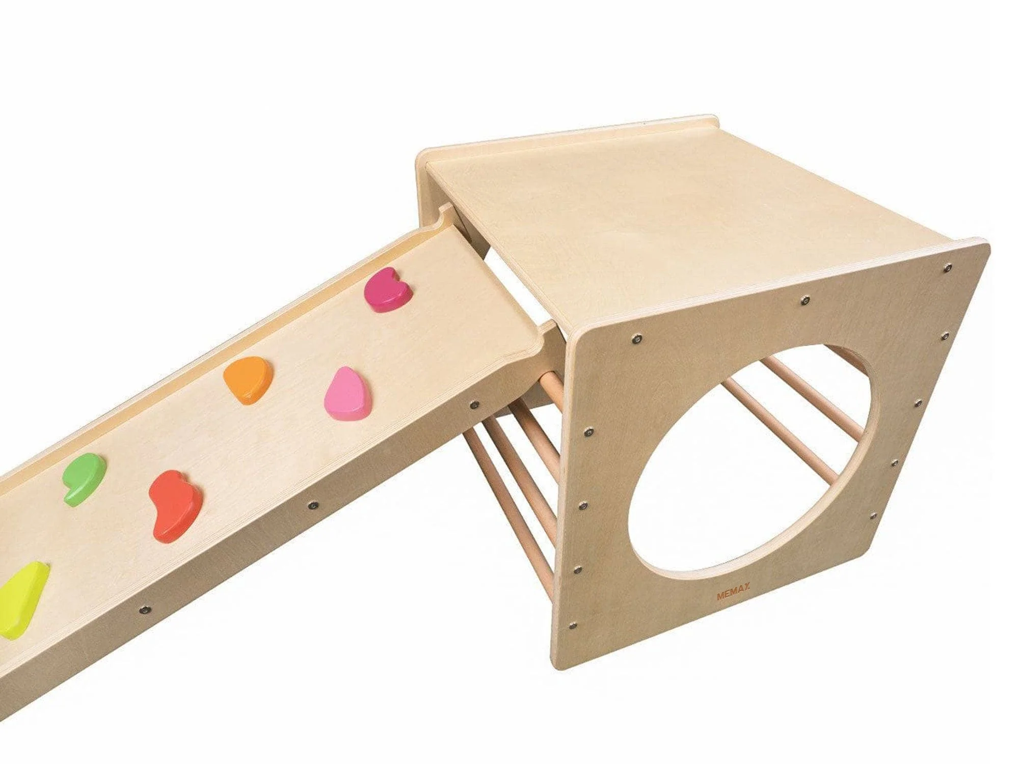 MEMAX Kids Climber Set - Wooden Cube Climber with Ramp/Slide - Image 3