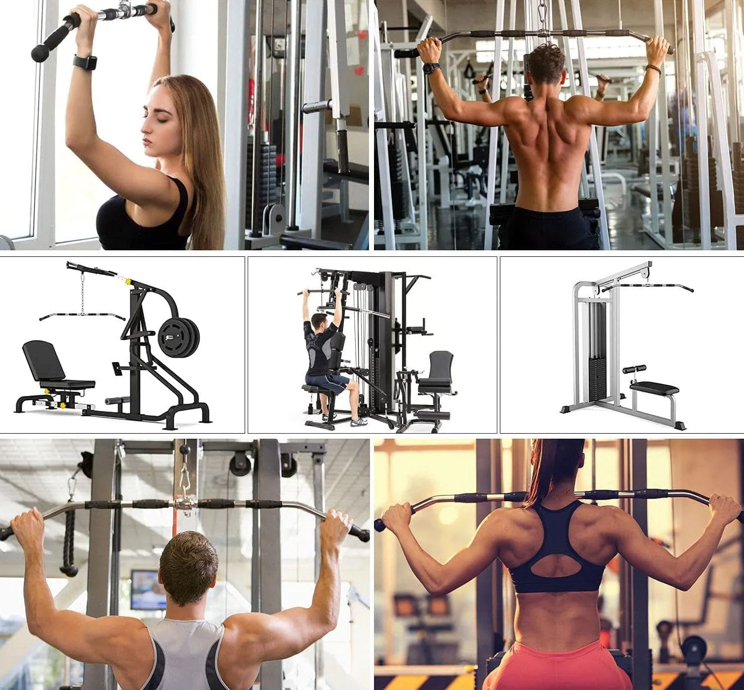 Lat Pulldown Bar Attachment with Rubber Grips - 120cm - Image 3