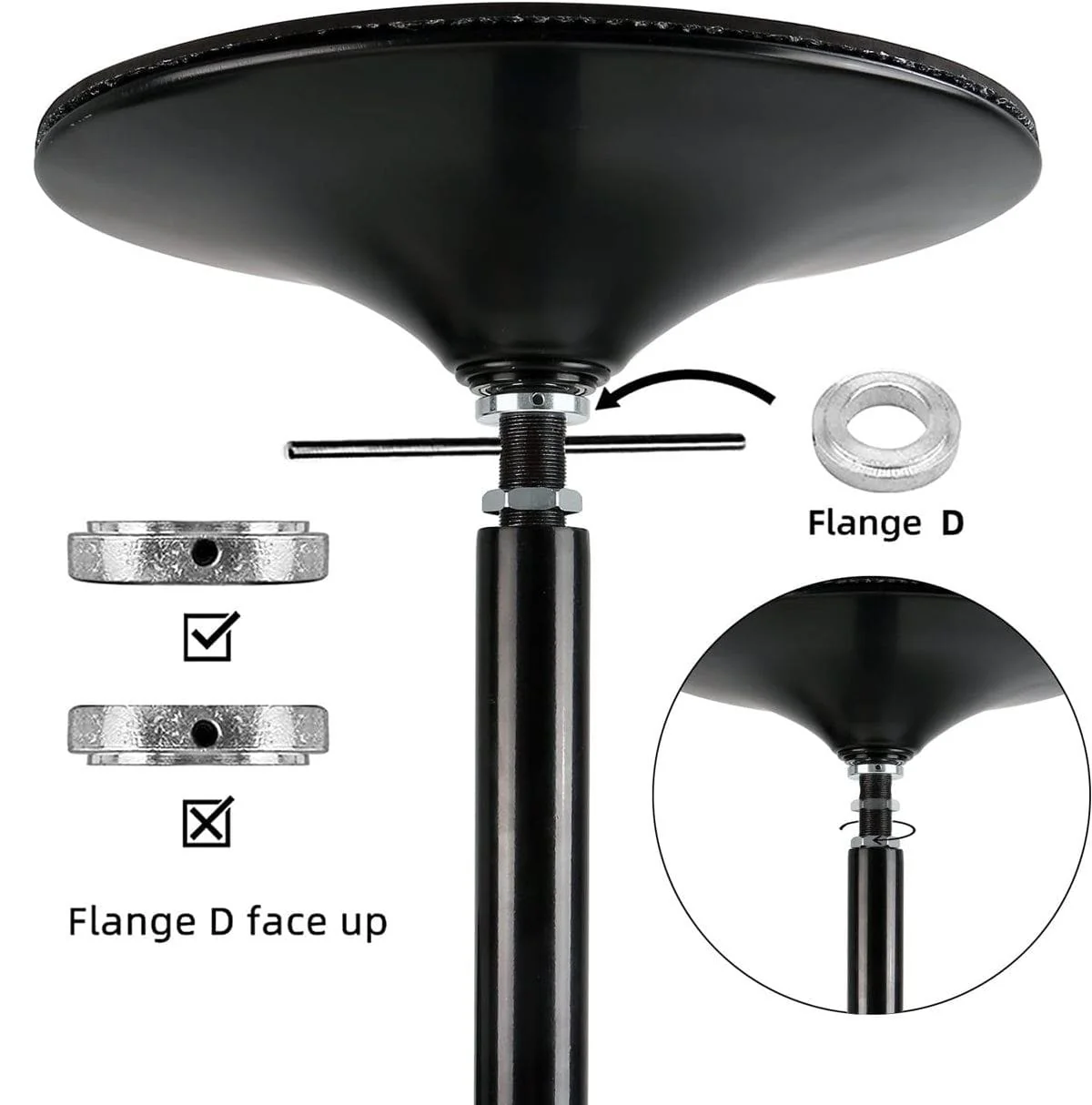 MEMAX Portable Dancing Pole - Static and Spinning - Black - Image 4