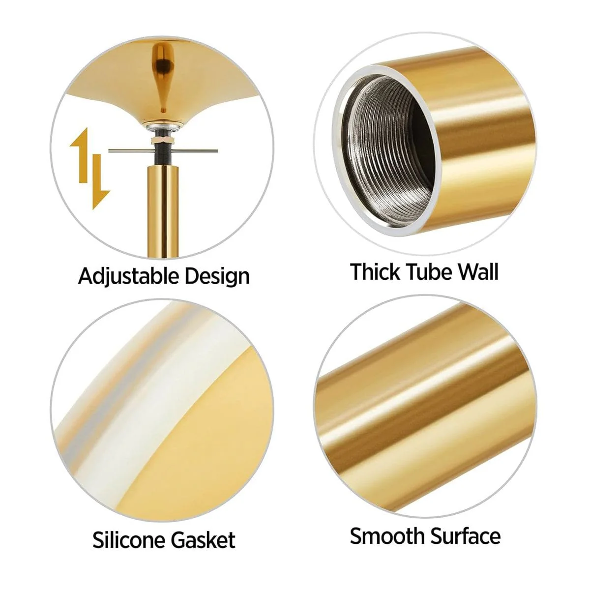 MEMAX Portable Dancing Pole - Static and Spinning - Gold - Image 2