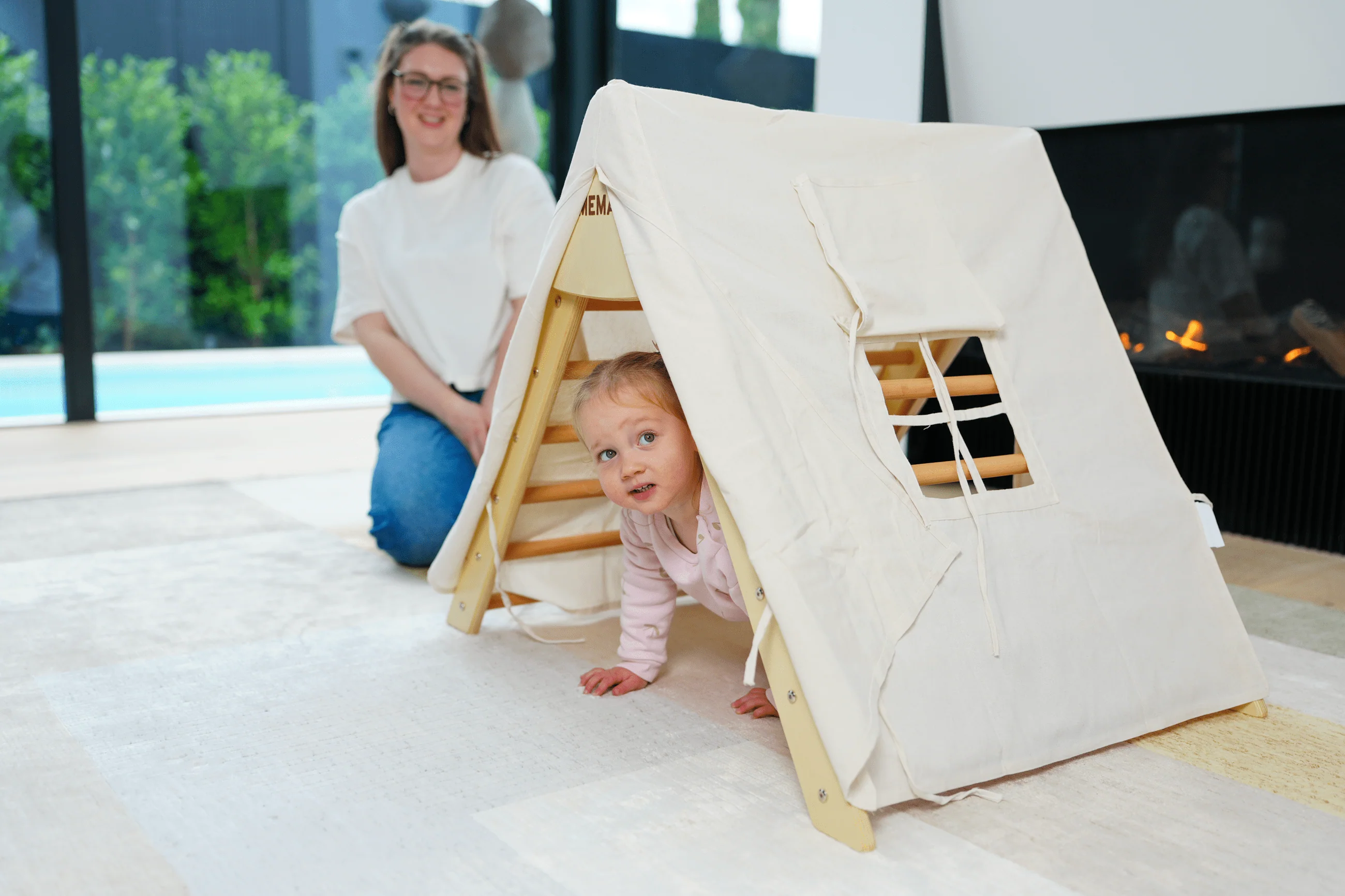 Large Pikler Foldable Climbing Triangle with Tent - Image 3