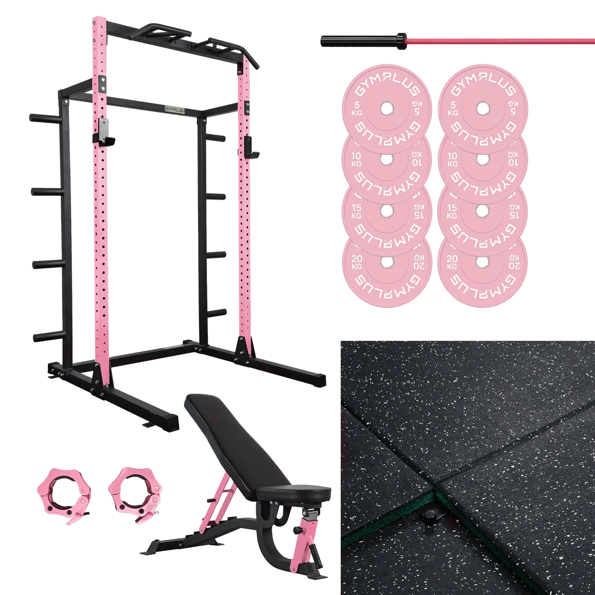 Pink Half Power Rack Garage Gym Package - Complete Setup - Image 2