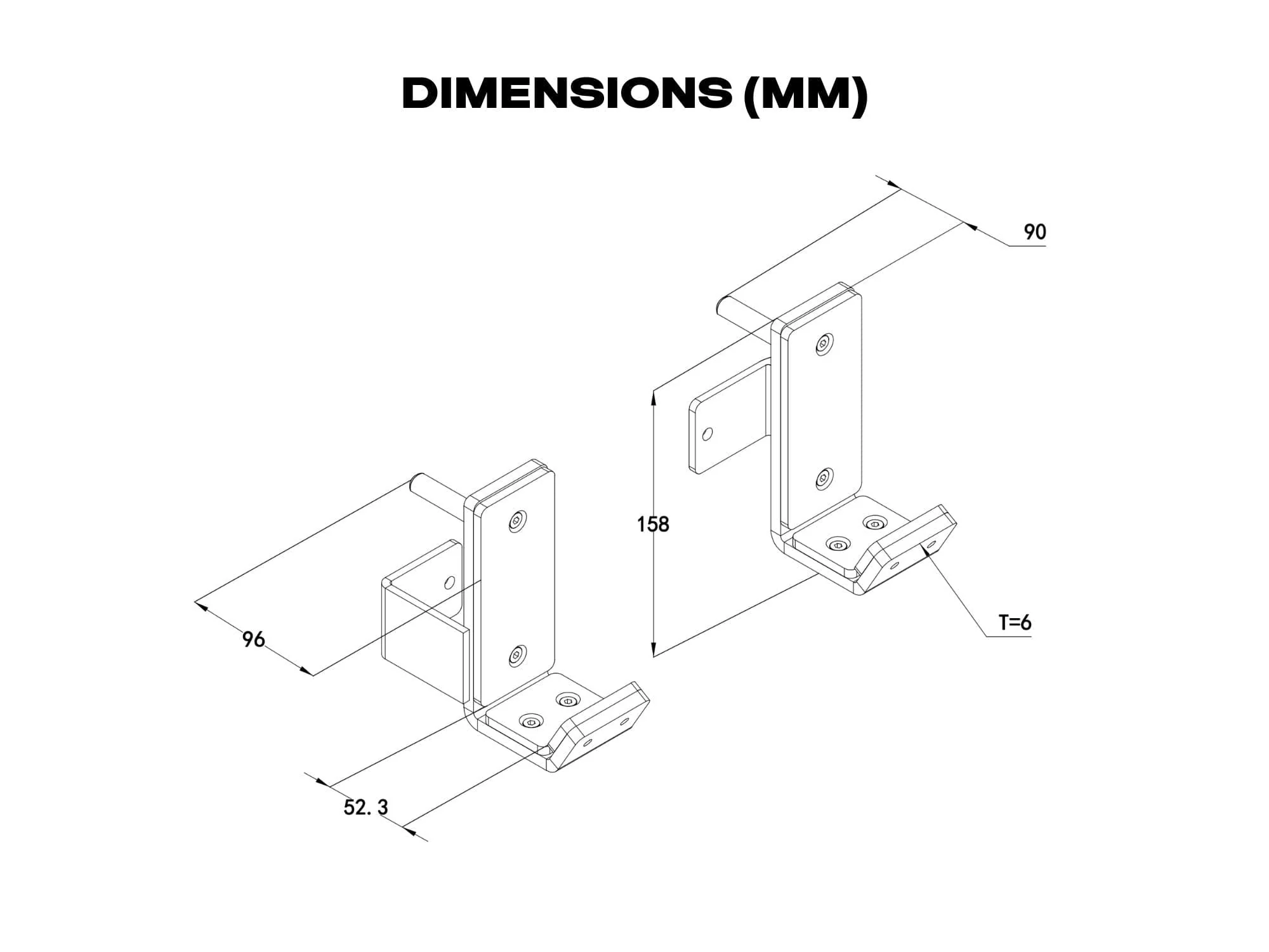 J-Cups for 60x60mm Power Rack 5/8inch Holes - Image 3
