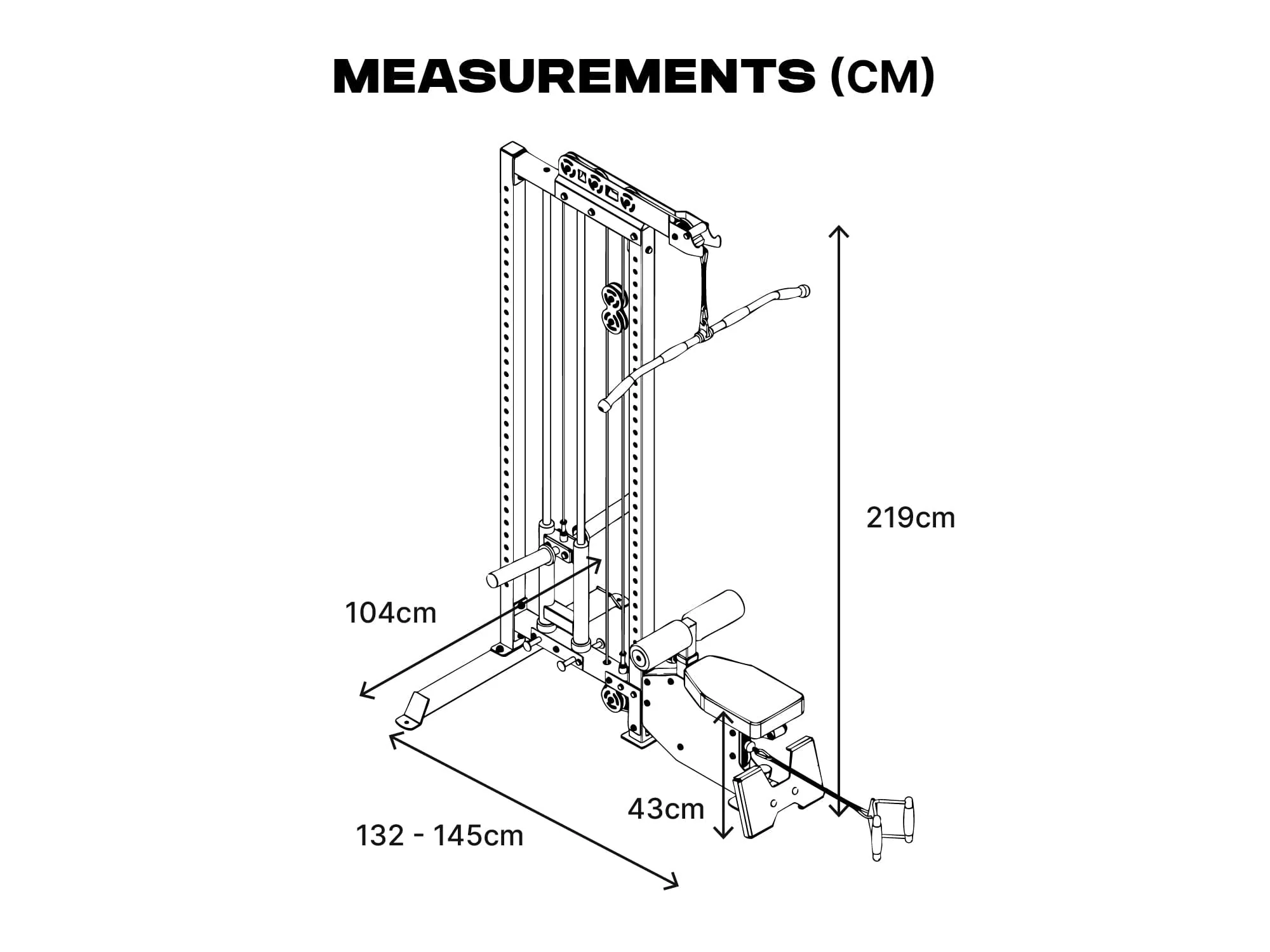 Lat Pulldown Low Row Machine with Aluminium Pulley Wheels - L4 Pro Series - Image 18