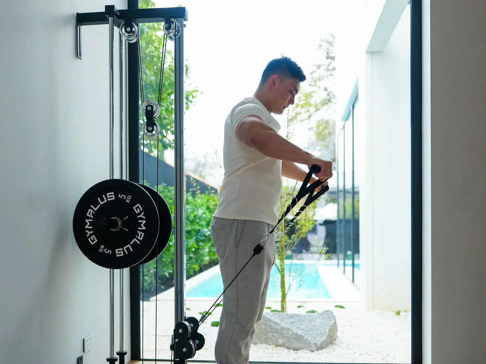 Wall Mount Cable Station with Dual Pulley System - Aluminium Pulley Wheels V2.0 - Image 9