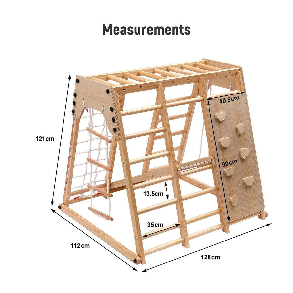 Kids Indoor Large Gym Wooden Climber Set - Image 12
