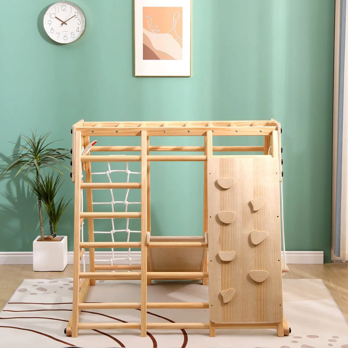 Kids Indoor Large Gym Wooden Climber Set - Image 4