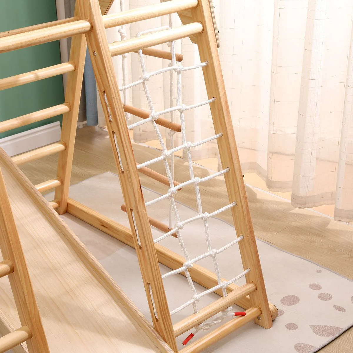 Kids Indoor Large Gym Wooden Climber Set - Image 8